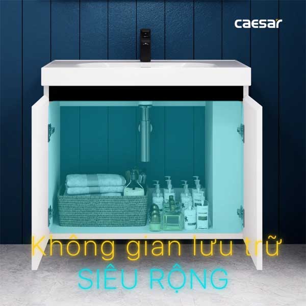 Bộ Tủ Chậu Lavabo Caesar LF5358 + EH15358CRV Chữ Nhật 