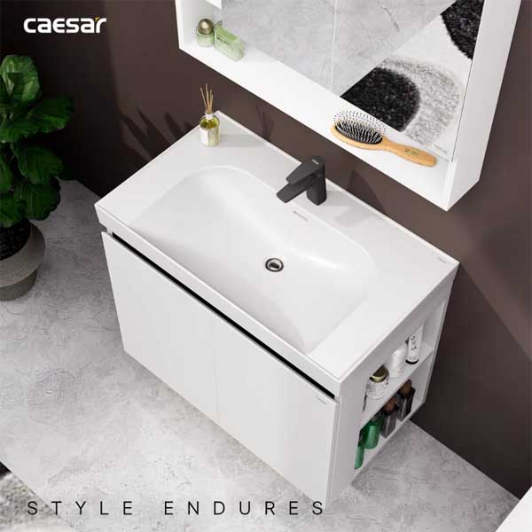 Bộ Tủ Chậu Lavabo Caesar LF5358 + EH15358CRV Chữ Nhật 