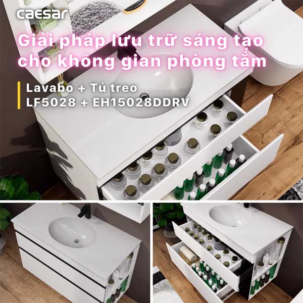 Bộ Tủ Chậu Lavabo Caesar LF5028 + EH15028DDRV