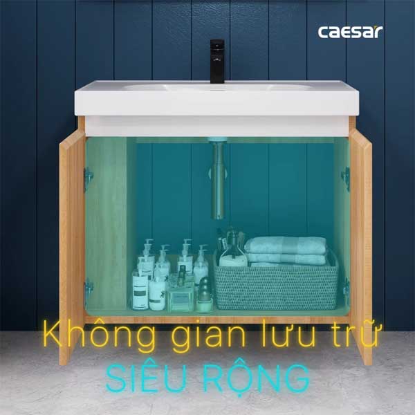 Bộ Tủ Chậu Lavabo Treo Tường Caesar LF5358 + EH15358CLW7V 