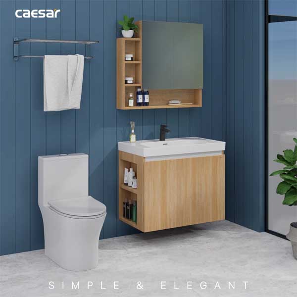 Bộ Tủ Chậu Lavabo Treo Tường Caesar LF5358 + EH15358CLW7V 