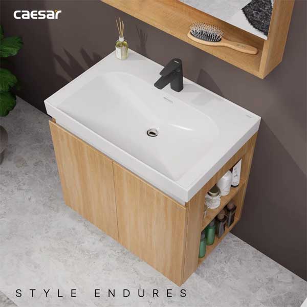 Bộ Tủ Chậu Lavabo Treo Tường Caesar LF5357 + EH15357CRW7V 