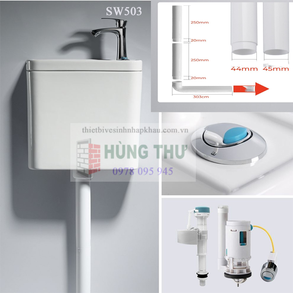 Két treo bằng sứ cho xí xổm SWASS SW503 ( két treo két hợp lavabo,chậu rửa tay ) 1 Két treo bằng sứ cho xí xổm SWASS SW503 ( két treo két hợp lavabo,chậu rửa tay )