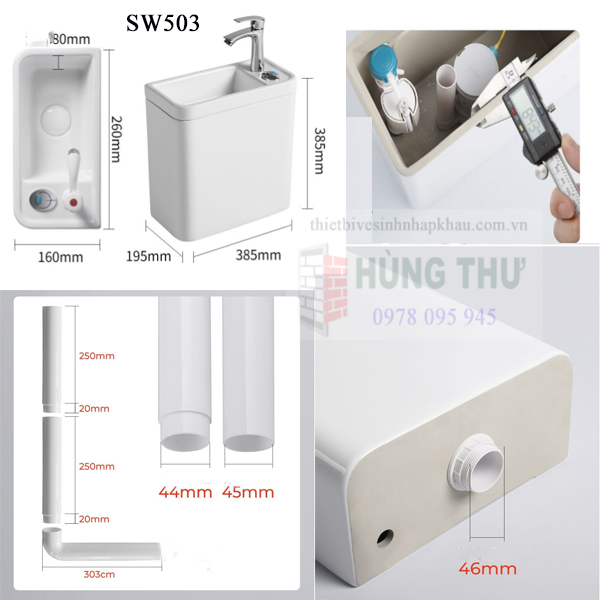 Két treo bằng sứ cho xí xổm SWASS SW503 ( két treo két hợp lavabo,chậu rửa tay ) 5 Két treo bằng sứ cho xí xổm SWASS SW503 ( két treo két hợp lavabo,chậu rửa tay )