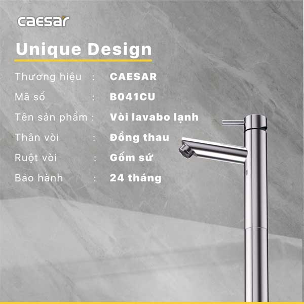 Vòi Lavabo Lạnh Caesar B041CU 4 Vòi Lavabo Lạnh Caesar B041CU