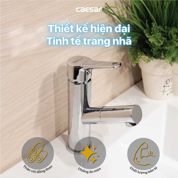 Vòi Lavabo Lạnh Dây Rút Caesar B190C