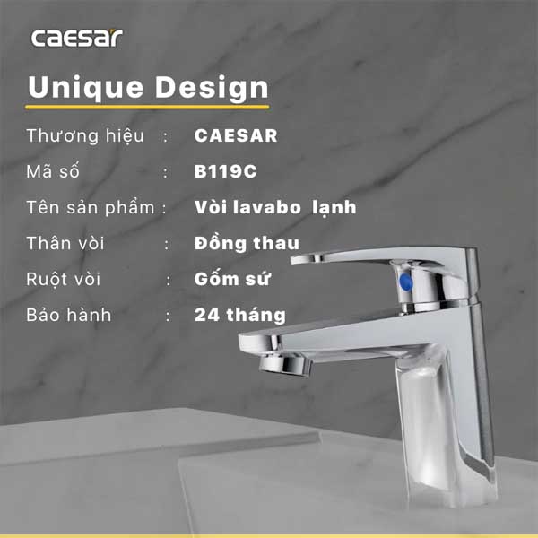 Vòi Lạnh Lavabo Caesar B119C 5 Vòi Lạnh Lavabo Caesar B119C