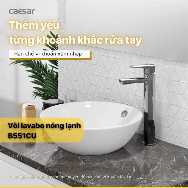 Vòi Lavabo Caesar Nóng Lạnh B551CU