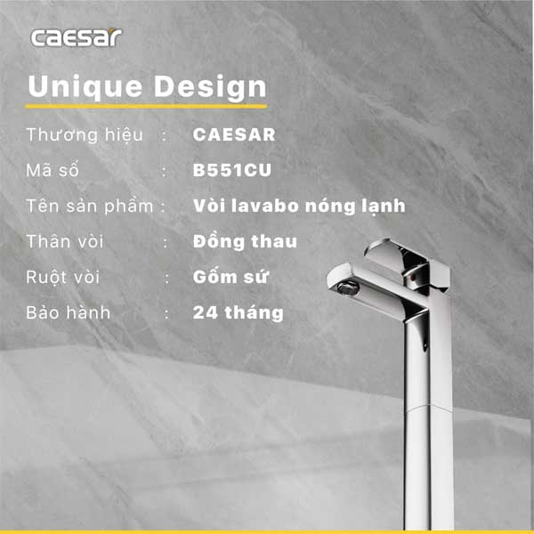 Vòi Lavabo Caesar Nóng Lạnh B551CU