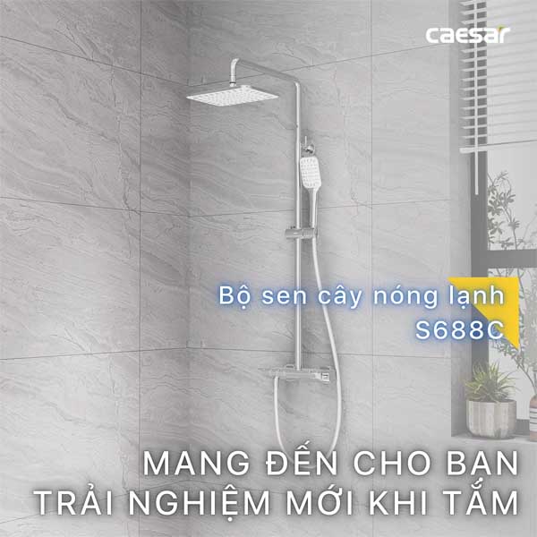 Bộ Vòi Sen Cây Nóng Lạnh CAESAR S688C 