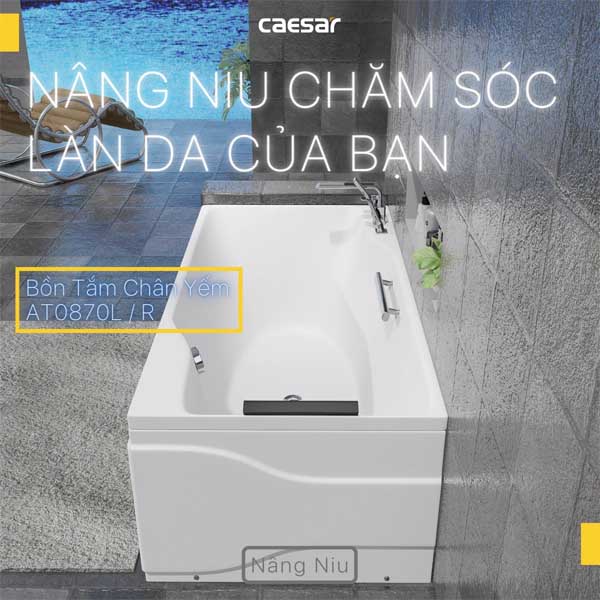 Bồn Tắm Chân Yếm 1,7 Mét Caesar AT0870R