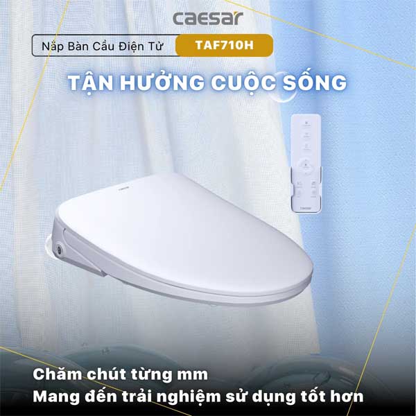 Bồn Cầu 2 Khối Nắp Rửa Thông Minh Caesar  CD1320 + TAF710H 