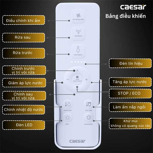 Bồn Cầu 1 Khối Kết Hợp Nắp Rửa Thông Minh Caesar C1374F + TAF710H 