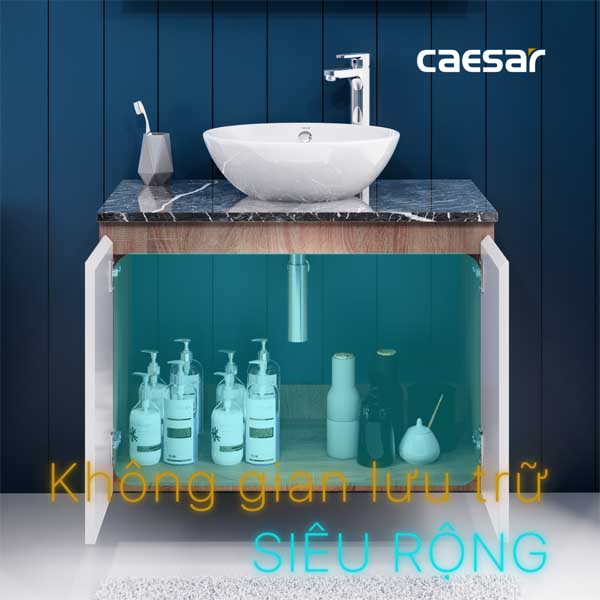 Bộ Tủ Chậu Lavabo Caesar Treo Tường L5215 + EH48002AWV