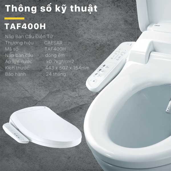 Nắp bồn cầu điện tử Caesar TAF400H 5 Nắp bồn cầu điện tử Caesar TAF400H