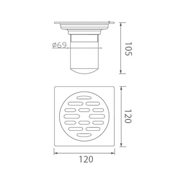 Ga thoát sàn màu đen EcoBath EC1061PB 3 Ga thoát sàn màu đen EcoBath EC1061PB