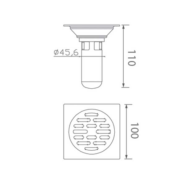 Ga thoát sàn màu inox chải EcoBath EC1062B 2 Ga thoát sàn màu inox chải EcoBath EC1062B