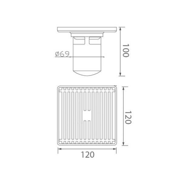 Ga thoát sàn màu đen EcoBath EC1067PB 3 Ga thoát sàn màu đen EcoBath EC1067PB
