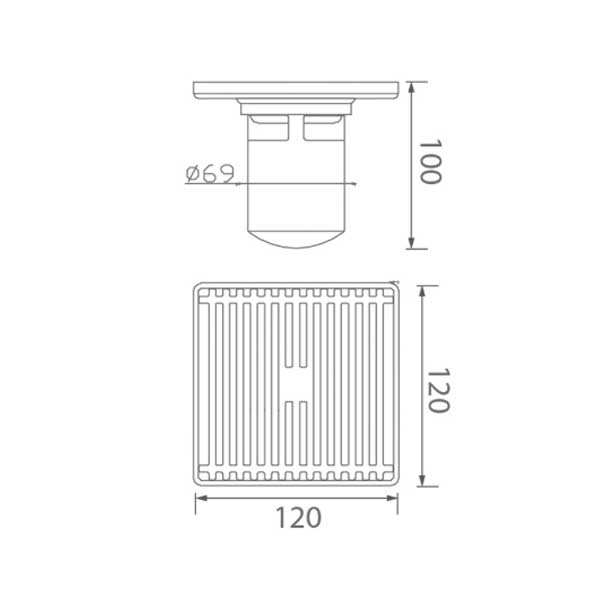 Ga thoát sàn màu inox chải EcoBath EC1067B 2 Ga thoát sàn màu inox chải EcoBath EC1067B