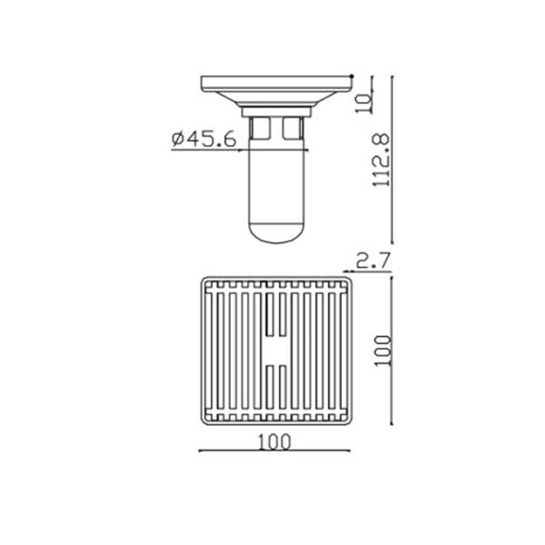 Ga thoát sàn màu đen EcoBath EC1087PB 2 Ga thoát sàn màu đen EcoBath EC1087PB