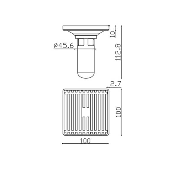 Ga thoát sàn màu inox chải EcoBath EC1087B 4 Ga thoát sàn màu inox chải EcoBath EC1087B