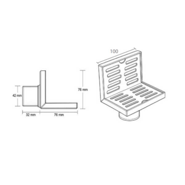 Ga thoát sàn màu inox mờ Ecobath EC1092B 2 Ga thoát sàn Ecobath EC1092B