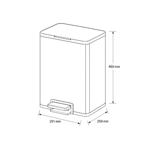 Thùng rác Ecobath dung tích 18L EC6807-18MT
